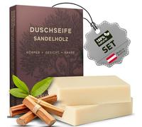 larum sports All Natural Soap Bar for Men, Sandalwood All Over Body Bar, Shampoo Bar, 100% Natural Ingredients, Vegan, Cruelty Free, No SLS or Parabens, Gift for Him, Set