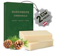 larum sports solid shower soap for men Swiss stone pine forest - solid shower gel and shampoo- natural hair, body, face soap for men - 2x organic bars, 85g each