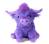 Laruokivi Highland Calf Realistic Soft Cuddly Farm Toy Scottish Highland Cattle Cow Plush Doll (Purple)