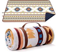 LARUTAN Outdoor Picnic Blanket, 200 x 200 cm, Waterproof, Sand-Free, Portable Washable Beach Underlay, Picnic Blanket for BBQ, Picnic, Hiking, Travel, Camping, Beige