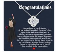 Larvincy Graduation Gift for Her 2025 - Women Necklace with Message Card, Elegant Box - Jewellery Gift for College, High School, Nurse, Preschool, Master, Doctoral, Police, 1 pcs, Sterling Silver