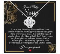 Larvincy I Love You I'm Sorry Gifts For Her, Apology Gift For Her - Wife, Girlfriend, Soulmate - Forgive Me Necklace With Heartfelt Message In A Stunning Box, Let's Start Over Love Necklace Present