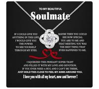 Larvincy Mothers Day Gifts For Wife - To My Wife Necklace from Husband With Heartfelt Message & Elegant Box, Soulmate Necklace For Women, Gold Jewelry Gift For Her On Birthday, Anniversary, Standard