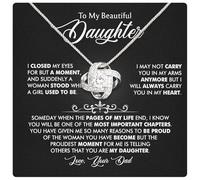 Larvincy To My Daughter Necklace From Dad With Heartfelt Message & Elegant Box, Gifts For Daughter From Father, Beautiful Gold Jewelry Gift From Love Daddy On Graduation, Birthday, Wedding, Christmas