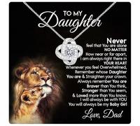 Larvincy To My Daughter Necklace From Dad With Heartfelt Message & Elegant Box, Gifts For Daughter From Father, Beautiful Gold Jewelry Gift From Love Daddy On Graduation, Birthday, Wedding, Christmas