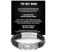 Larvincy To My Son Bracelet From Mom And Dad With Heartfelt Message & Elegant Box, Son Jewelry Gifts From Mother Father, Bracelets For Men On Birthday, Wedding, Father Day, Christmas & More, 2