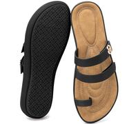 Larwen Comfortable Womens Slide Sandals: Slip-On & Cloud-Soft Cushioned for Daily Errands & Home - Breathable & Anti-Slip for All-Day Confidence in Summer - Busy Women 25-45, Black, 5 UK