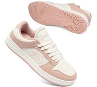 Larwen Women's Comfortable Casual Sneakers: Low-Top Cushioned Collar & Non-Slip Rubber Sole for Weekend Errands - Soft PU Leather & Chic Color-Blocking for Social Gatherings - for Comfort Seekers