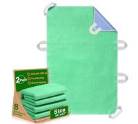 LARXREHY Positioning Bed Pad with Handles - Quick Drying Bed Pads with 8 Reinforced Handles, Washable Waterproof Reusable Pads for Elderly, Bedridden, Turning, Lifting, Transferring 34" × 52", 2 Pack