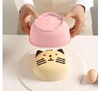 LARYVIN Cute Kitten 6 inch Silicone Cat Cake Mold Pan, Bread Pie Flan Tart Cake Mold (Pink)