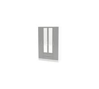 Larz 4 Door 2 Drawer Wardrobe With Mirror-White & Grey