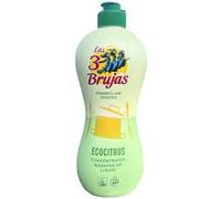 Las 3 Brujas Washing-Up Liquid, EcoCitrus Scent, Concentrated Formula, Kitchen Cleaner, Grease-Fighting, Easy-Grip Bottle, 500ml