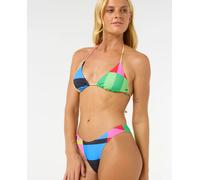 Las Dalias Sliding Tri Bikini Top in Multicolour