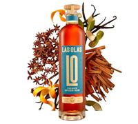 Las Olas Premium Spiced Rum (70cl, 40% ABV) - Smooth Caribbean Spirit - Unaged Pot Still Jamaican & Bajan White Rum Infused with Vanilla, Cacao & Citrus: Rum Gift & Versatile Cocktails