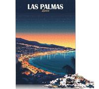 Las Palmas, Spain Travel Poster Jigsaw Puzzle 500 Pieces Adult Puzzle Creative Wood Jigsaw Games Educational Toys Home Decoration 500pcs (52x38cm)