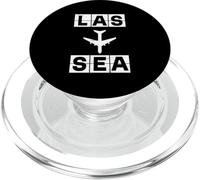 LAS to SEA Airplane Route Airport Code Las Vegas Seattle PopSockets PopGrip for MagSafe
