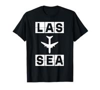 LAS to SEA Airplane Route Airport Code Las Vegas Seattle T-Shirt