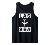 LAS to SEA Airplane Route Airport Code Las Vegas Seattle Tank Top