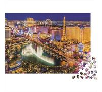 Las Vegas 1000-Piece Fantasy Recycled Cardboard Jigsaw Puzzle Senior Enthusiasts Concentration Training Educational Game Holiday Activity Gift 52x38cm/1000pcs