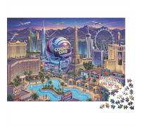 Las Vegas 1000 Piece Jigsaw Puzzle,Gift Idea,Stress Relief,Whimsical Challenge,Premium Cardboard,Adults & Kids 14+,Home Wall Decor,Educational Toy 38x26cm/1000pcs
