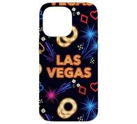 Las Vegas Bold Lettering Illustration With Casino Chips Card Case for iPhone 14 Pro Max