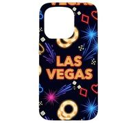 Las Vegas Bold Lettering Illustration With Casino Chips Card Case for iPhone 15 Pro