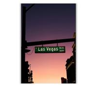 Las Vegas Boulevard Sunset Wall Art Print - 11x14 Inch Unframed City Street Photography Poster for Home Office Bedroom Vegas Decor