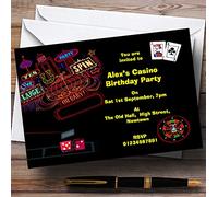 Las Vegas Casino Theme Personalised Birthday Party Invitations - Th47