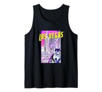 Las Vegas Cat Retro Anime Cityscape Nevada USA Vintage Funny Tank Top