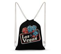 Las Vegas Colorful Dice Canvas Drawstring Bags Gym Backpack Sports Rucksacks Casual Daypacks