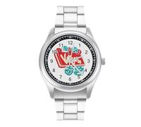 Las Vegas Dice Personalized Quartz Watch Stainless Steel Wrist Watches with Arabic Numerals for Men Women