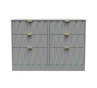 Las Vegas F Large Chest of Drawers Grey 6 Drawers 115cm