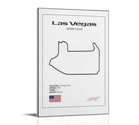 Las Vegas F1 Street Circuit Map Poster Poster Vintage Art, Wall Canvas, Decoration Aesthetic, Living Room, Kids Room Dormitory, Cafe, Bathroom, Suitable for Bedroom, Gym, Cool Classic 12x18inch(30x45c
