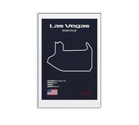 Las Vegas F1 Street Circuit Map Posters Poster Vintage Art, Wall Canvas, Decoration Aesthetic, Living Room, Kids Room Dormitory, Cafe, Bathroom, Suitable for Bedroom, Gym, Cool Classic 24x36inch(60x90
