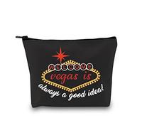 Las Vegas is Always A Good Idea Travel Vacation Makeup Travel Bag for Women (Vegas Black Bag EU)