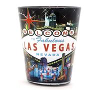 Las Vegas Nevada City Collage Black Shot Glass