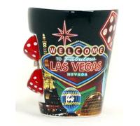 Las Vegas Nevada Neon Dice Spindice Shot Glass