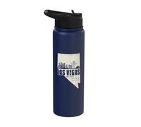 Las Vegas Nevada Skyline State Map Coordinates Vintage Pride Stainless Steel Insulated Water Bottle