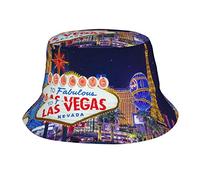 Las Vegas Night City Bucket Hat, Unisex, Trendy Lightweight Outdoor Fun Beach Vacation, Suitable for Any Season., Las Vegas Night City, One size