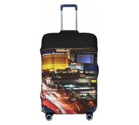 Las Vegas Night City Travel Luggage Cover Elastic Washable Suitcase Protector Anti-Scratch Travel Suitcase Cover Luggage Protector Fits 18-32 Inch Suitcase, Black, M