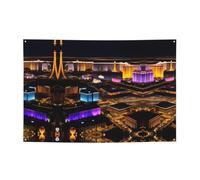Las Vegas night view Banner Party Decor Backdrop Banner Birthday Party Photography Background Decorations 47 x 71 Inch Flag Indoor Outdoor Wall Decor Banner Party Supplies Favors
