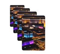 Las Vegas Night View Car Air Fresheners 4 Pcs Funny Hanging Car Air Fresheners Cute Long Lasting Scented Mirror Hanging Decoration Ornaments Gift For Men Women Rectangle