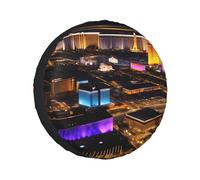 Las Vegas Night View Christmas Single Axle Wheel Covers,Fits Tires Single Buckle For Rvs,Trucks,All Year Round
