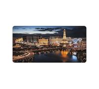 Las Vegas Night View Desk Pad with Non-Slip Waterproof Rubber Base Large Extended Gaming Mouse Pad 32.6x11.8 Inch Large Mouse Pads Desk Mat for Desktop Office Home Laptop Blotter