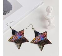 Las Vegas Night View Elegant Leather Star Earrings-Fashionable And Unique Accessories For Everyday Wear