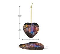 Las Vegas night view -Print Custom Heart-Shaped Acrylic Ornaments For Christmas & Events | Double-Sided Printing, Premium Gold Lanyard | For Weddings, Parties, And Retail Displays.