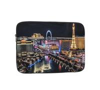 Las Vegas night view Print Laptop Sleeve, Compact Portable Protection for 17 inch Devices, Pad Tablet, Work, Travel & Office Use