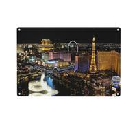 Las Vegas Night View Print Metal Tin Sign Personalized Garden Tin Signs Art Plaque Poster Wall Decor For Home Bedroom Living Room Club Coffee Shop Decoration