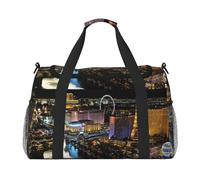 Las Vegas Night View Print Weekender Bag,Gym Bag with,Carry On Luggage Overnight Weekend Bag, Holdall Handbag & Shoulder Bag for Travel Fitness