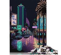 Las Vegas Pixel Art Jigsaw Puzzles Puzzle for Adults Kids. 1000 Piece Whimsical Challenge Toy Educational Game Home Decoration for Adults& Kids Age 14 Years Up 1000pcs (75x50cm)